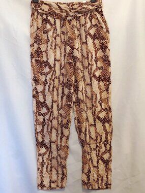 Girls JUSTICE Brown/Beige Printed Pull On Pants